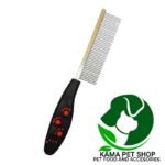 Pet Needs Pet Comb Stainless Steel Pin Dog Grooming Brush With Soft Grip Handle (Black Red) - Image 2
