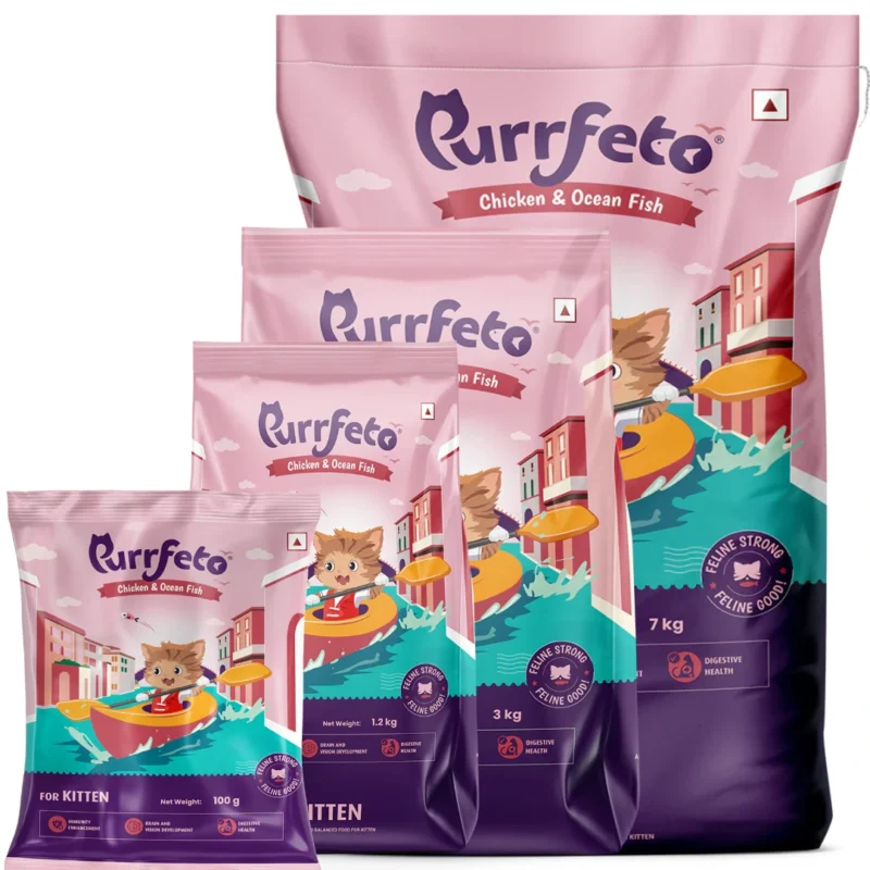 Purrfeto Dry Cat Food for Kitten Chicken & Ocean Fish